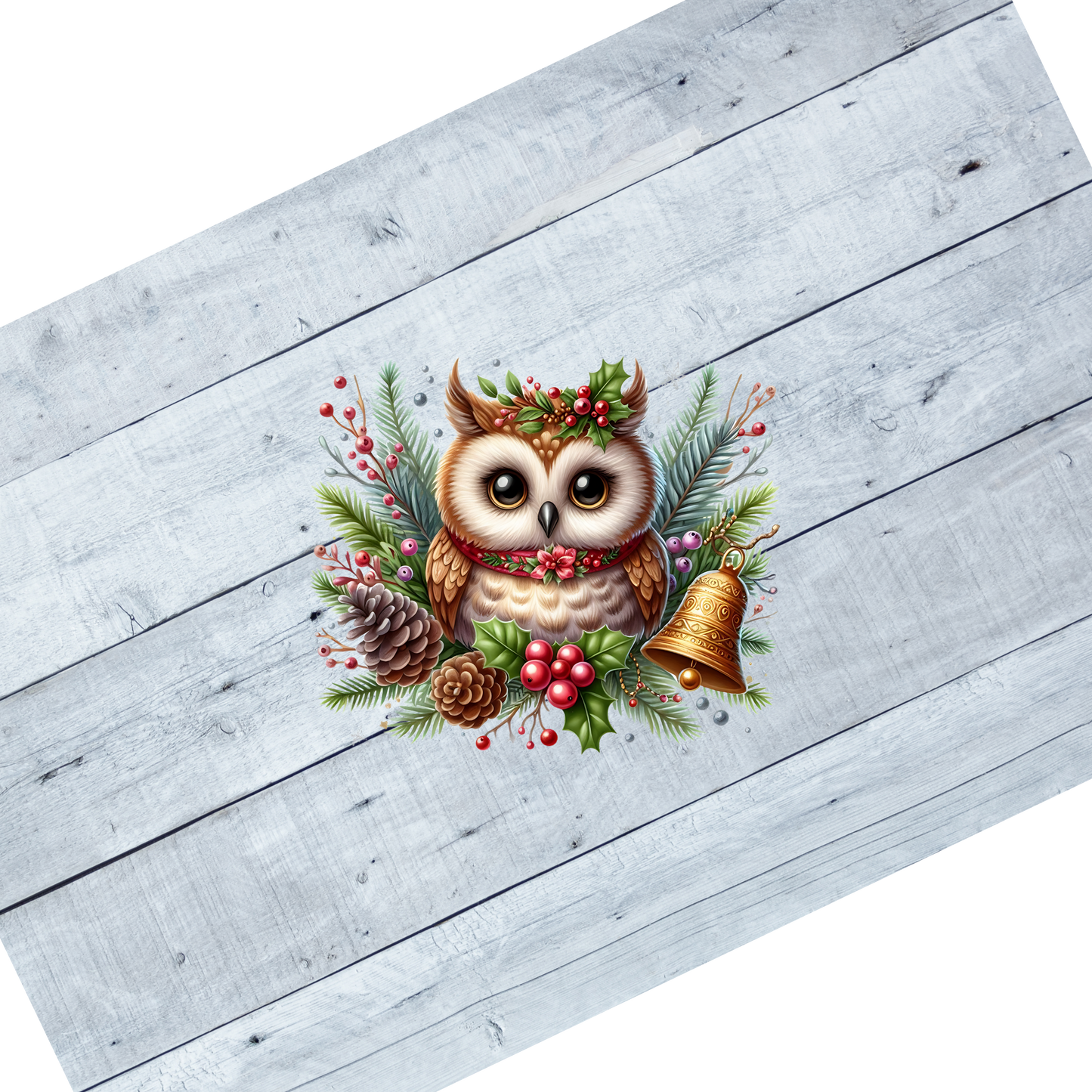 Owl- Bells, fir and pine cones