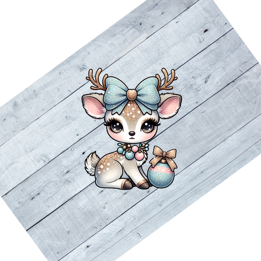 Glittery Reindeer pastel